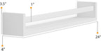 Wallniture Utah 24" Wall Bookshelf for Kids Room, White Floating Nursery Decor Book Shelves, Wood, Set of 2