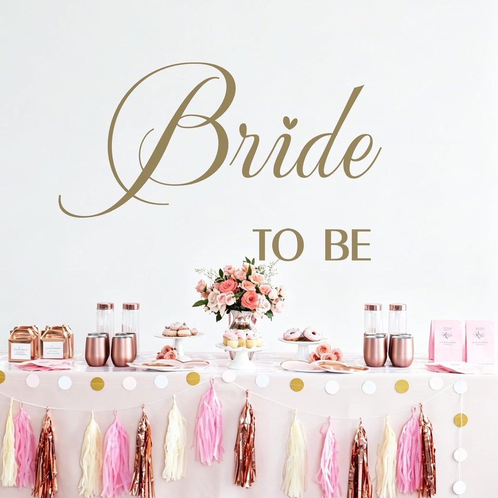 Bride to Be Decal, Bridal Shower Balloon Arch Backdrop Decor for Wedding, Engagement Party Decoration (Bride to Be Sign)