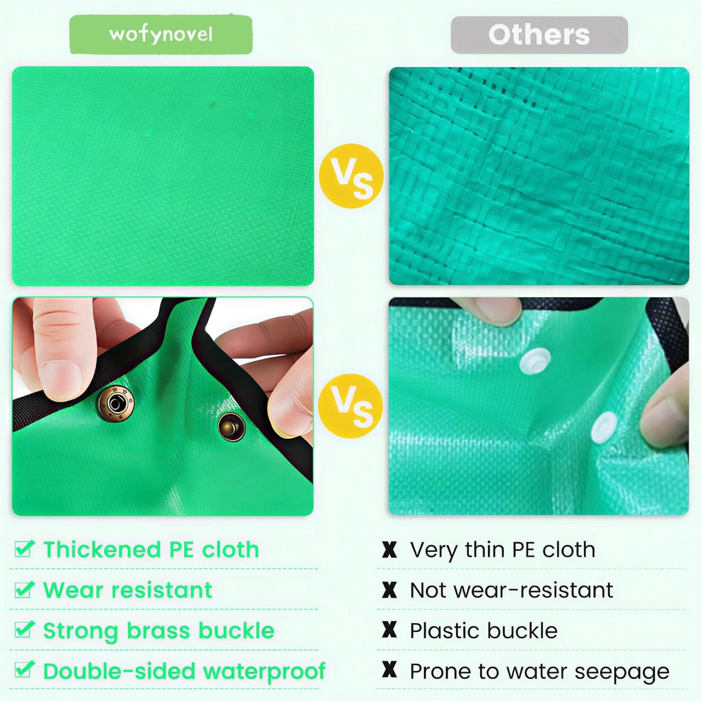 Repotting Mat for Indoor Plants, Green, Thickened PE, 26.8x26.8 Inch, Waterproof Portable Potting Tray for Transplanting and Dirt Control