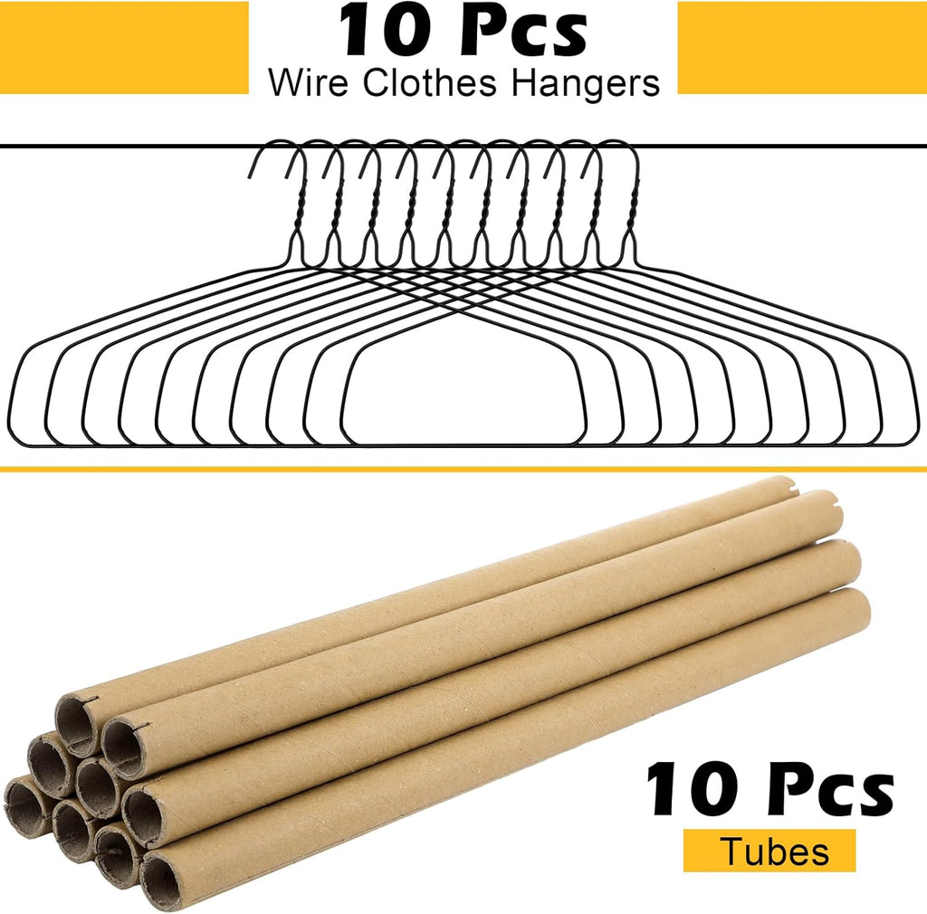Didaey 10 Sets Heavy Duty 18" Drapery Hangers with Strong 10.5 Gauge Alloy Steel Wire for Heavy Items (Black)