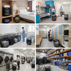 30 Pack Commercial Pop Up Laundry Hampers, 112L Large Capacity, Foldable Mesh with Steel Frame, Oxford Fabric Bulk Laundry Baskets for Hotels, College Dorm and Property Management,15.7x 27.6 inch
