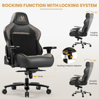 Fantasylab Big and Tall Gaming Chair 440LBS Heavy Duty High-Back Computer Chair with Memory Foam Lumbar Support, 4D Adjustable Armrests, Metal Base, Swivel & Recline for PC Gaming and Office