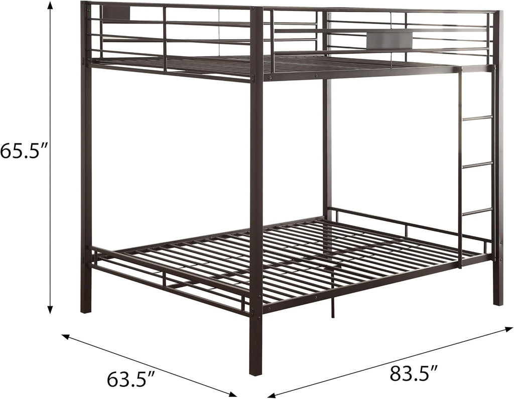 Sandy Black Double Queen Bunk Bed with Built in Ladder
