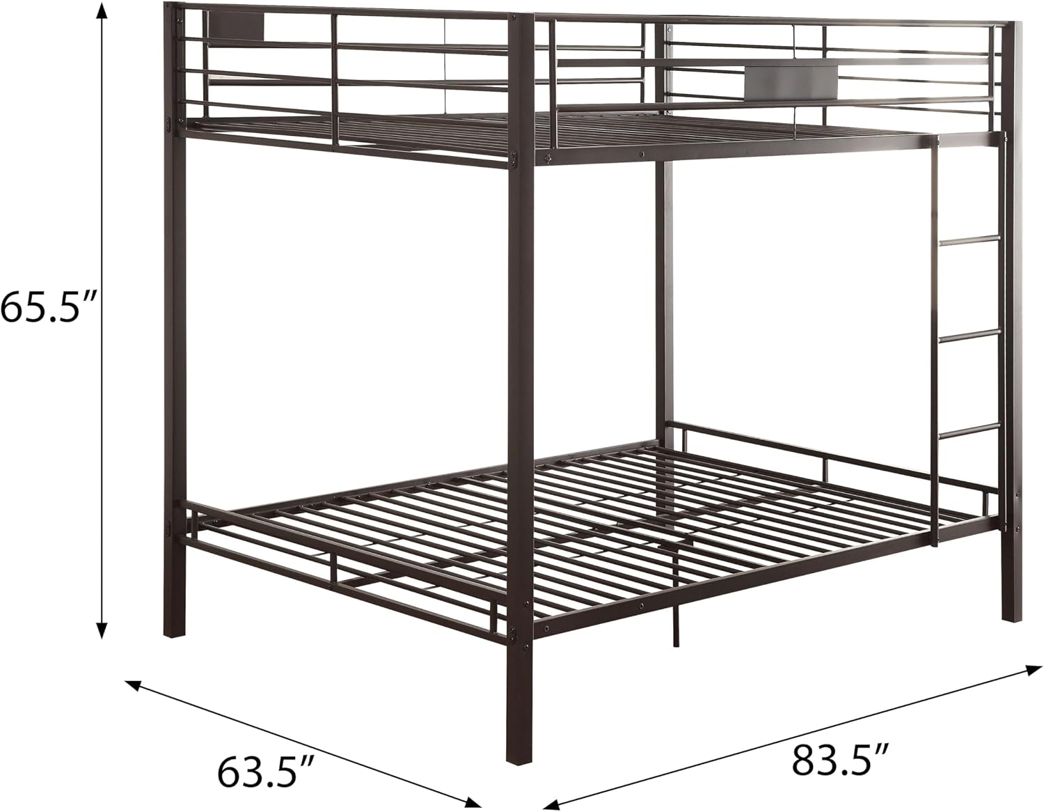 Sandy Black Double Queen Bunk Bed with Built in Ladder