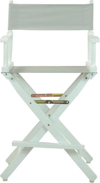Casual Home 24" Director's Chair White Frame with Grey Canvas, Counter Height