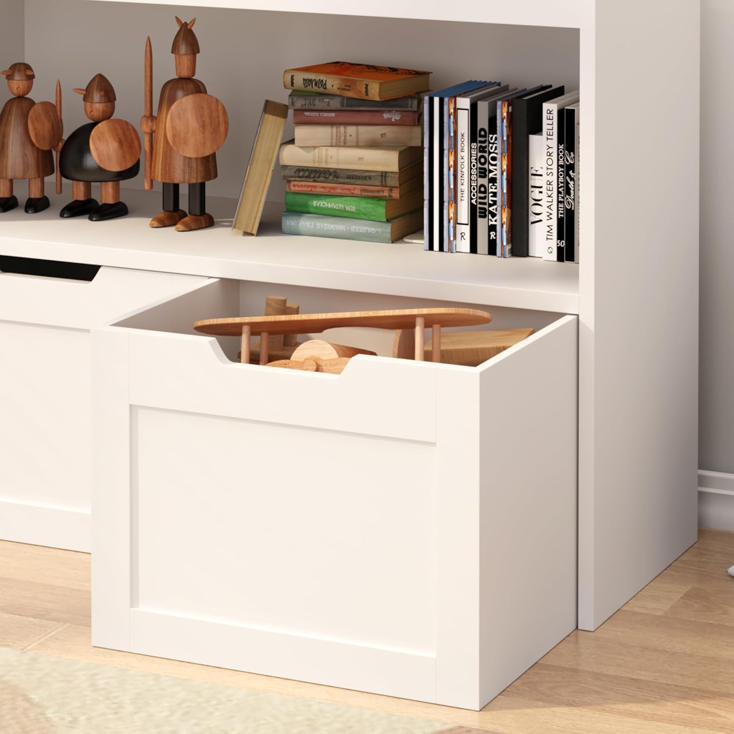 Book Organizer, Toy Storage Cabinet Organizer, White