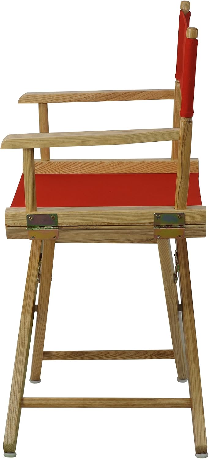 American Trails Extra-Wide Premium 18" Director's Chair Natural Frame with Red Canvas