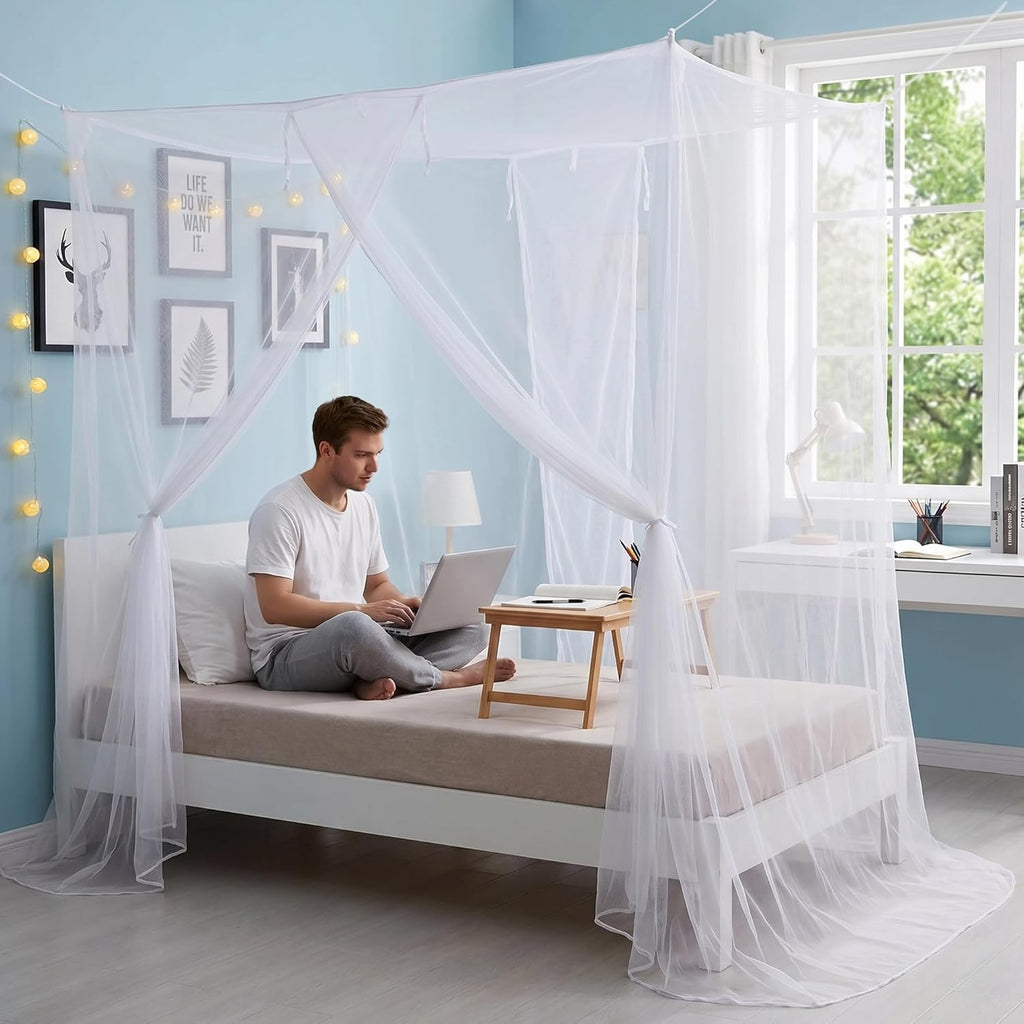Mosquito Net for Bed Canopy Netting for Single to Queen Size Beds, One Side Opening Mosquiteros Cameros para Cuba Mosquiteros para Camas for Bedroom, Outdoor, Patio