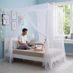 Mosquito Net for Bed Canopy Netting for Single to Queen Size Beds, One Side Opening Mosquiteros Cameros para Cuba Mosquiteros para Camas for Bedroom, Outdoor, Patio