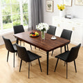 Modern Dining Chairs Set of 6, PU Leather Dining Room Chairs, Upholstered Kitchen Chairs with Ergonomic Backrest & Sturdy Metal Legs, Perfect for Dining Room, Living Room, Black