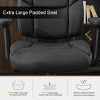 Okeysen Drafting Chair Standing Desk Chair, 500 LBS Leather Big and Tall Office Chair with Adjustable Armrests & Foot Ring, Modern Tall Desk Chair with Mid Back, Swivel Rolling Drafting Stool.