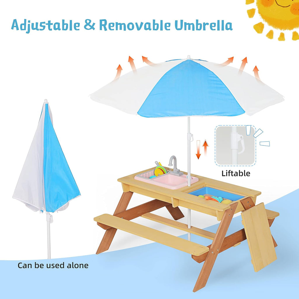 Natural Wood Kids Patio Chair, Non-Toxic Water-Based Paint Playroom Chair, Easy Assembly Anti-Tipping Chair for Ages 3-10,A4