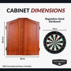 Centerpoint Bristle Dartboard and Solid Wood Cabinet - Dark Cherry Finish