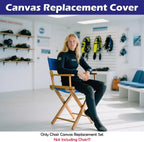 STAY GENT Director's Chair Canvas Replacement Kit 21"L x 8"W - 21"L x 16.5"W Replacement Canvas Durable Cotton Canvas Seat & Back Covers for Home,Model Artist,Makeup,Show Dressing Room 1 Set Navy Blue