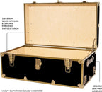 Rhino Trunk & Case Classic Camp & College Trunk with Antique Brass Hardware - 30"x17"x13", 1500+ lbs Capacity - Soft-Close Lid. Strong, USA Made Summer Camp Footlocker and Secure Dorm Storage Chest