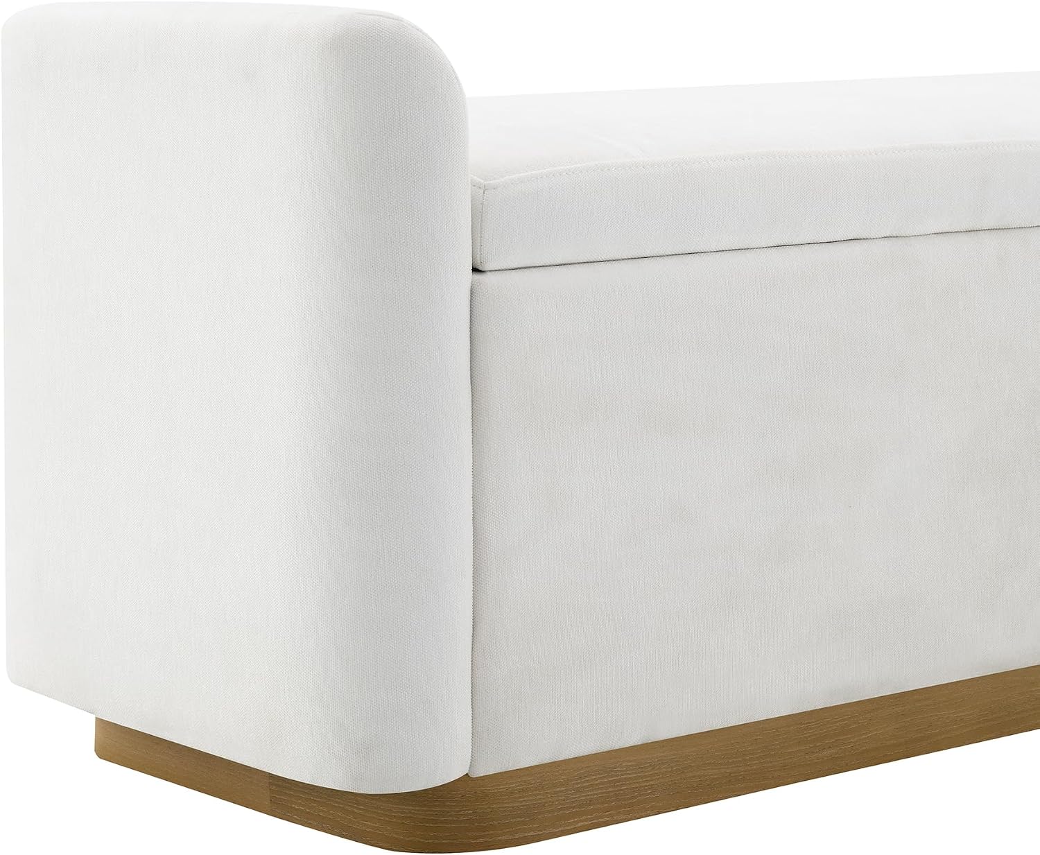 KEIKI 49" Storage Ottoman Bench with Safety Hinge, Ottoman with Storage, End of Bed Bench for Bedroom, Living Room, Entryway, Holds up to 350 lb, Beige