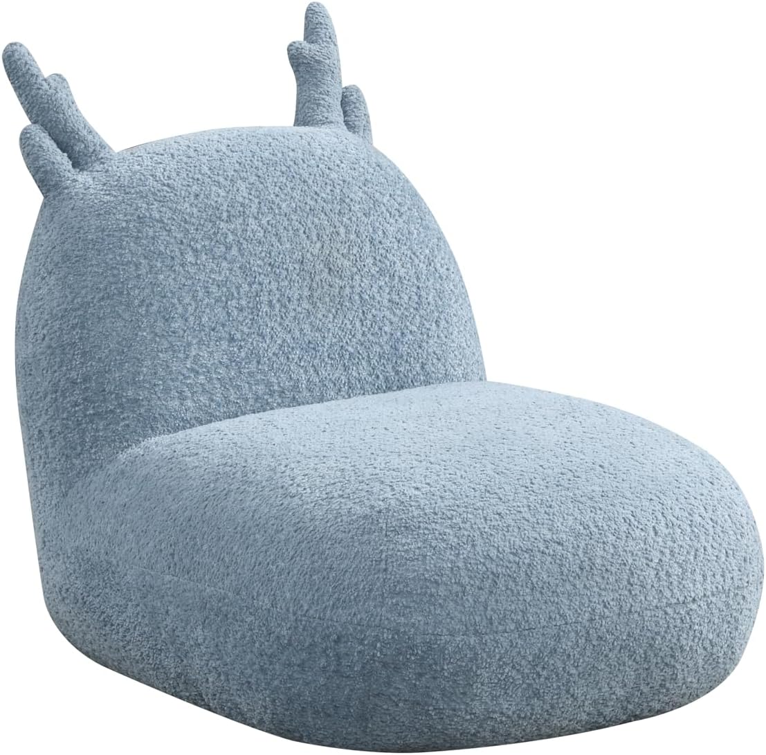 21.5" W Blue Chenille Deer Shaped Chair