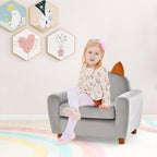INFANS Kids Sofa, Children Armrest Chair with Sturdy Wood Construction and Dutch Velvet, Upholstered Toddler Armrest Couch Furniture for Nursery Kindergarten Playroom Preschool, Gift for Boys Girls