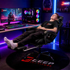 Gaming Chair with Footrest, Ergonomic Game Chair with Lumbar Support and Linkage Armrest, Reclining Computer Chair Height Adjustable for Home Office Father's Day(1001-Black)
