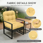 Patio Outdoor Chair Cushions Set of 2 Waterproof 19.5" x 19.5" x5" Outdoor Wicker Chair Cushion with Thick PP Cotton Resistant Patio Furniture Pads for Indoor and Outdoor Wicker Chair Cushion, Khaki