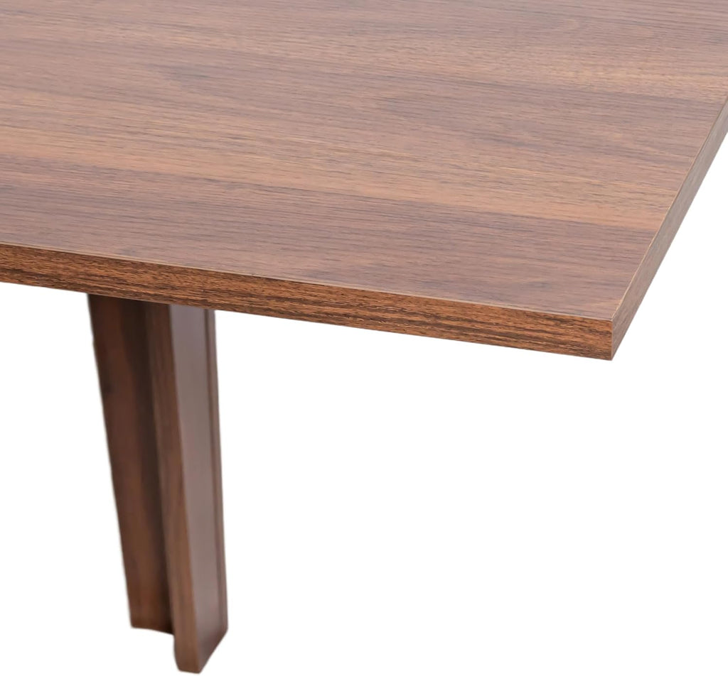 71"-106" Transformer Extendable Dining Table for 4-12 People, Space-Saving Extra Long Transformer Table with Extension Leaves Holder, Walnut