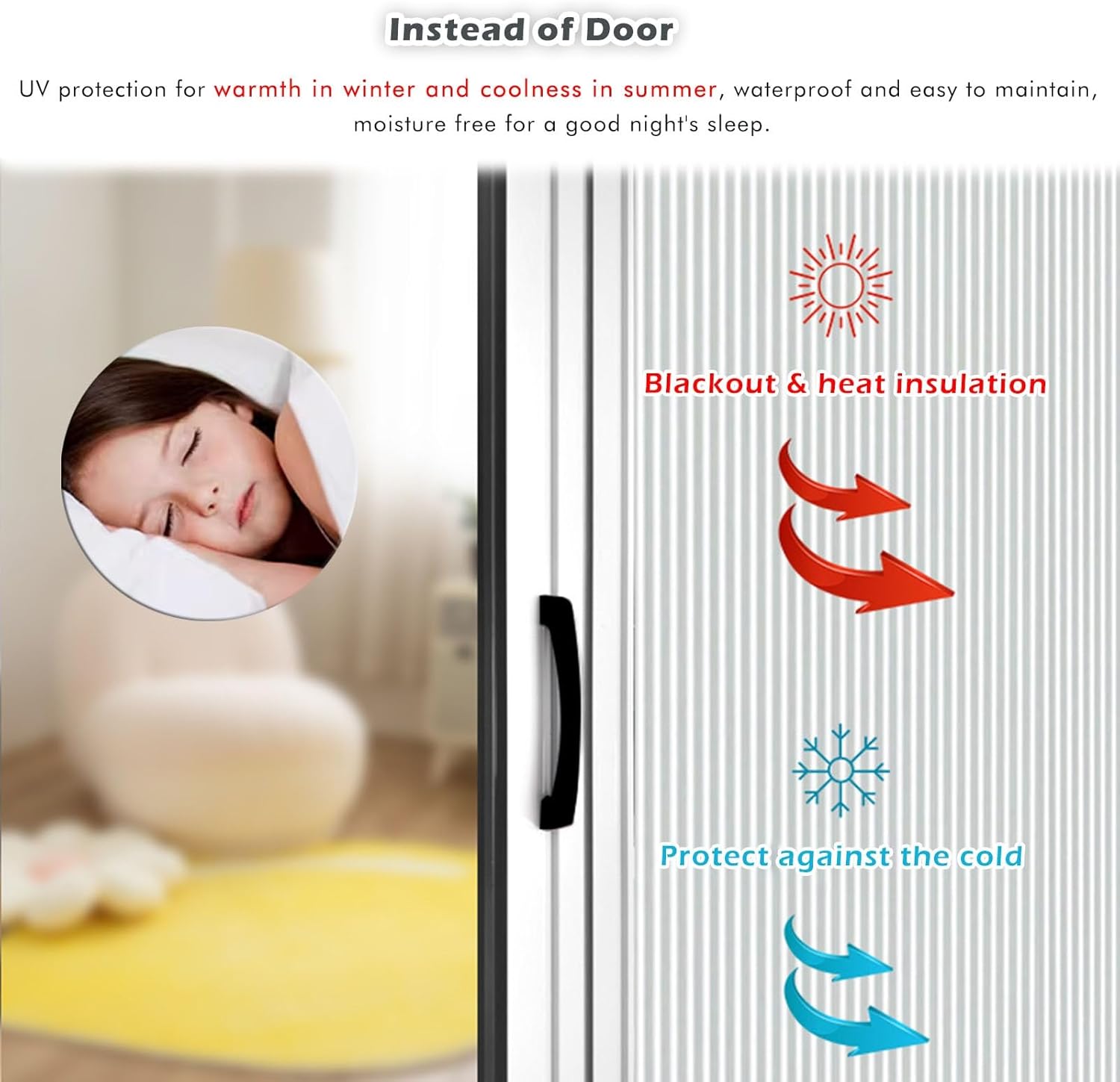 80" Tall Waterproof Retractable Folding Doors, 26-80" Wide, Aluminum & Cellular, Ideal for Hallways & Bathrooms - Space-Saving, Design