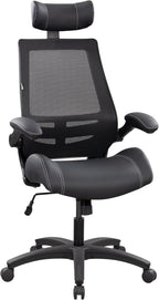 BOLISS Microleather 400lbs Office Chair High-Back Ergonomic Desk Chair with Extra-Thick High-Density Foam Seat, Adjustable Headrest, 90° Flip-Up Arms, and Rocking Tilt for Home & Office