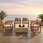 VICTORY RELAX Wooden Armchair Set 2 for Patio & Outdoor with Cushions - Natural Acacia Wood - Modern Design, Comfortable Reading & Relaxing Chairs, Also Great as Accent Chairs - 22x24x30 Inches