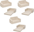 Delta Children Cozee Flip-Out Sherpa 2-in-1 Convertible Sofa to Lounger for Kids, Cream (Pack of 3)