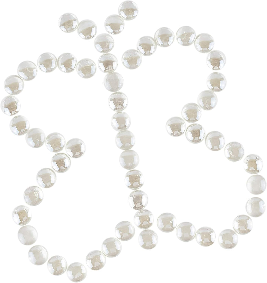 Clear Flat Glass Marbles Vase Filler Beads (5lb, 500 Stones) | Glass Pebbles, Mancala Gems