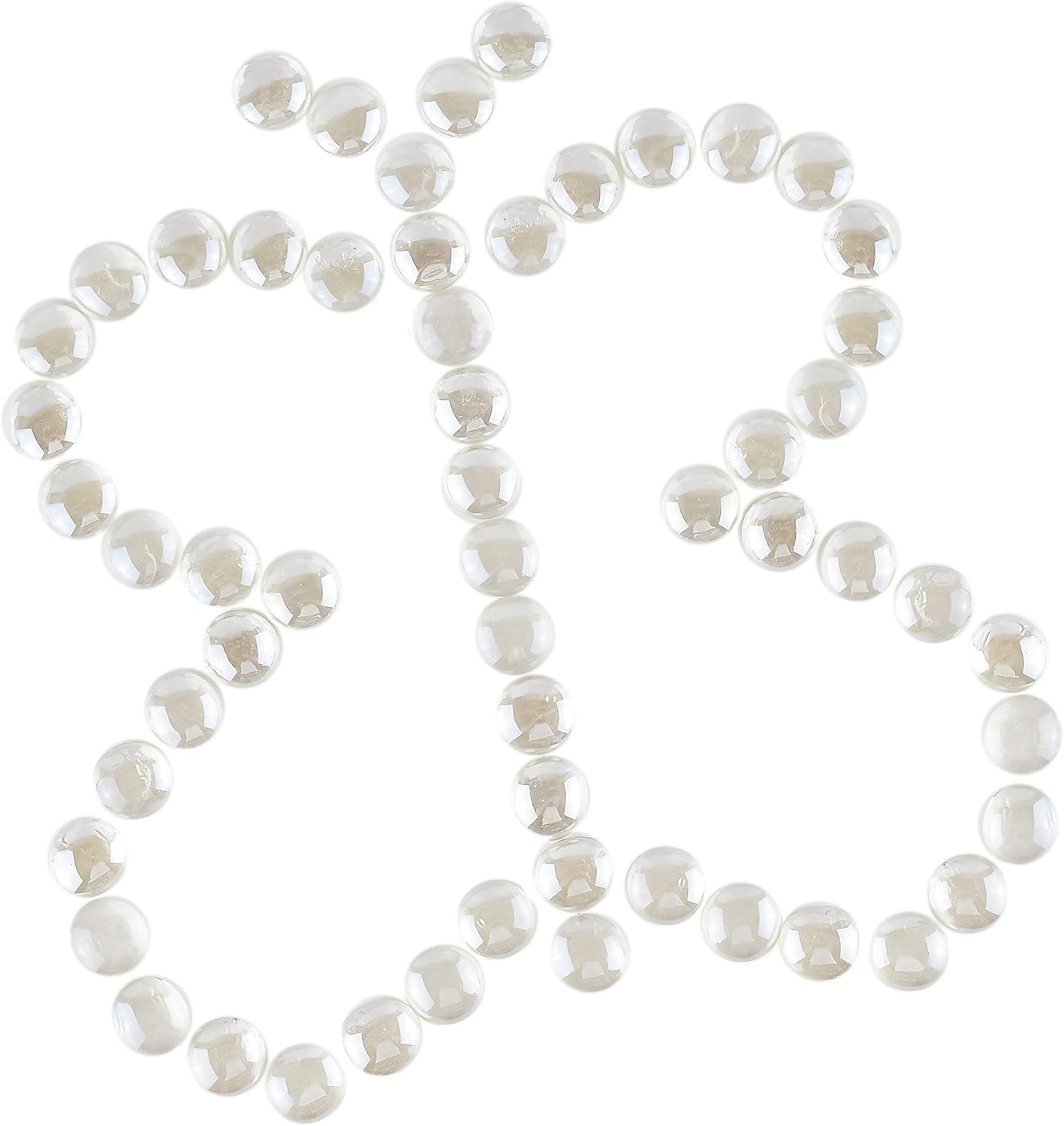Clear Flat Glass Marbles Vase Filler Beads (5lb, 500 Stones) | Glass Pebbles, Mancala Gems