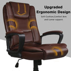 OFIKA Office Chair Computer Desk Chair Gaming - Ergonomic High Back Cushion Lumbar Support with Wheels Comfortable Black Leather Racing Seat Adjustable Swivel Rolling Home Executive (Brown)