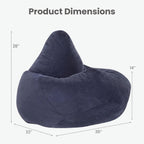 COSTWAY Bean Bag Chair for Adults & Kids, Corduroy Beanbag Chair for Teens, Comfy Sponge Filling Soft Lazy Sofa Chair for Living Room, Bedroom (Navy, 32"x35"x28")