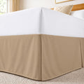 Dee's Collection King Size Bed Skirt 10" Drop Hotel Quality Pleated Dust Ruffle with Platform Style Secure Fit, Split Corners, Wrinkle & Fade Resistant Microfiber, Tailored Classic Look, Taupe