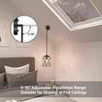 DEWENWILS Farmhouse Pendant Light, Metal Hanging Light Fixture with Wooden Grain Finish, 48" Adjustable Pipes for Flat and Slop Ceiling, Kitchen,Island, Living Room, Bedroom, E26 Base