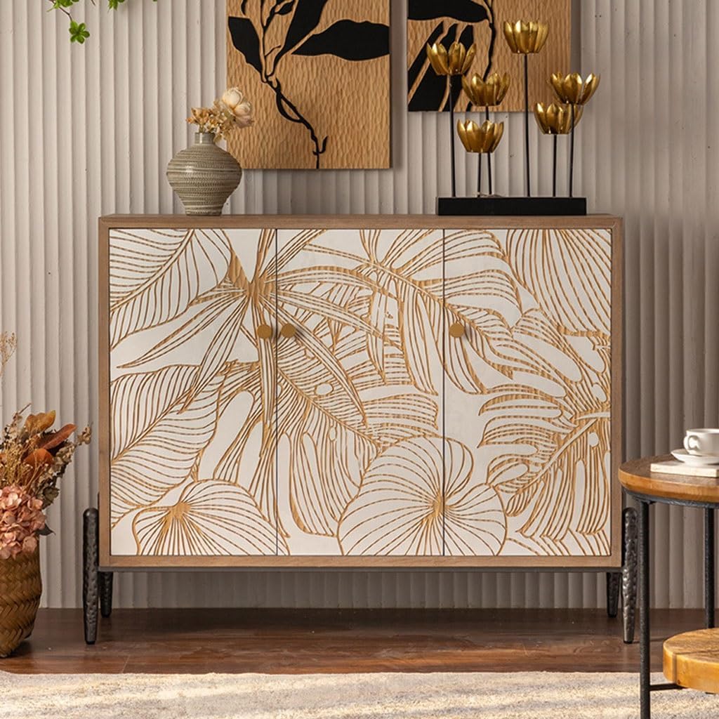 Entryway Cabinet Retro Carved Living Room Decoration Porch Cabinet Home Fashion Dining Sideboard Kitchen Storage Cabinet Sideboard Storage Cabinet