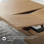 Signature Design by Ashley Westlinport Casual Dining Butterfly Extension Table with Self-Storing Butterfly Leaf, Light Brown & White