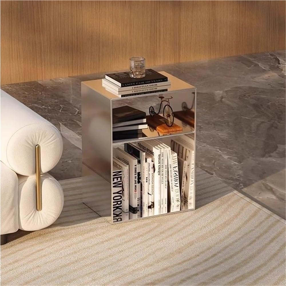 3-Layer Metal Storage Side Table, Square Sofa Side Tables, Simple End Table, Small Accent Tables for Living Room, Bedroom