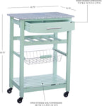Linon Kitchen Island, Green, 15.75 x 22.83 x 33.86 Inches