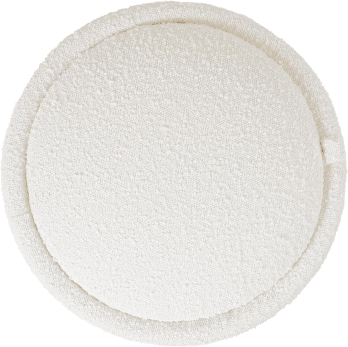 HomePop 18" Storage Round Ottoman - Cream Boucle