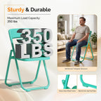 VINGLI Mint Green Plastic Folding Chairs Lightweight 6 Pack for Outdoor & Indoor, Portable Stackable Commercial Seat with Metal Frame for Events, Dinning, Wedding, Party, Office, Camping