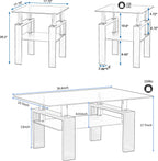 3 Piece Living Room Table Set, Glass Coffee Table and End Table Set of 3, Coffee Table Set with Tempered Glass & Metal Legs for Livingroom Table, Bedroom Nightstand. (Style 1, Black Glass+Black Leg)