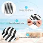 M METERXITY Beach Sling Chair Replacement Canvas, 16x44.5 Inch Folding Lounge Chair Fabric for Beach/Sunbathing/Courtyard/Garden, Outdoor Furniture Cloth [Pinstripe Black, Only Replacement]