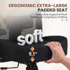 600lbs Big and Tall Office Chair with Adjustable Lumbar Support,Ergonomic Heavy Duty Office Chair for Heavy People,Mesh Desk Chair with Wide Seat for Home