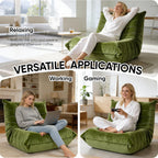 Trenda Bean Bag Chair for Adults, High-Density Foam, Dutch Velvet, Green | Togo chair with dual-layer foam, providing body-contouring support for reading, gaming, reclining and everyday lounging