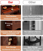Altar Cabinet, Pooja Cabinet, Thick Bamboo Altar Table, Personal Meditation Temple for Temples and Homes, Meditation Shrine with Drawers & Storage(Style A,53cm/20.8in)