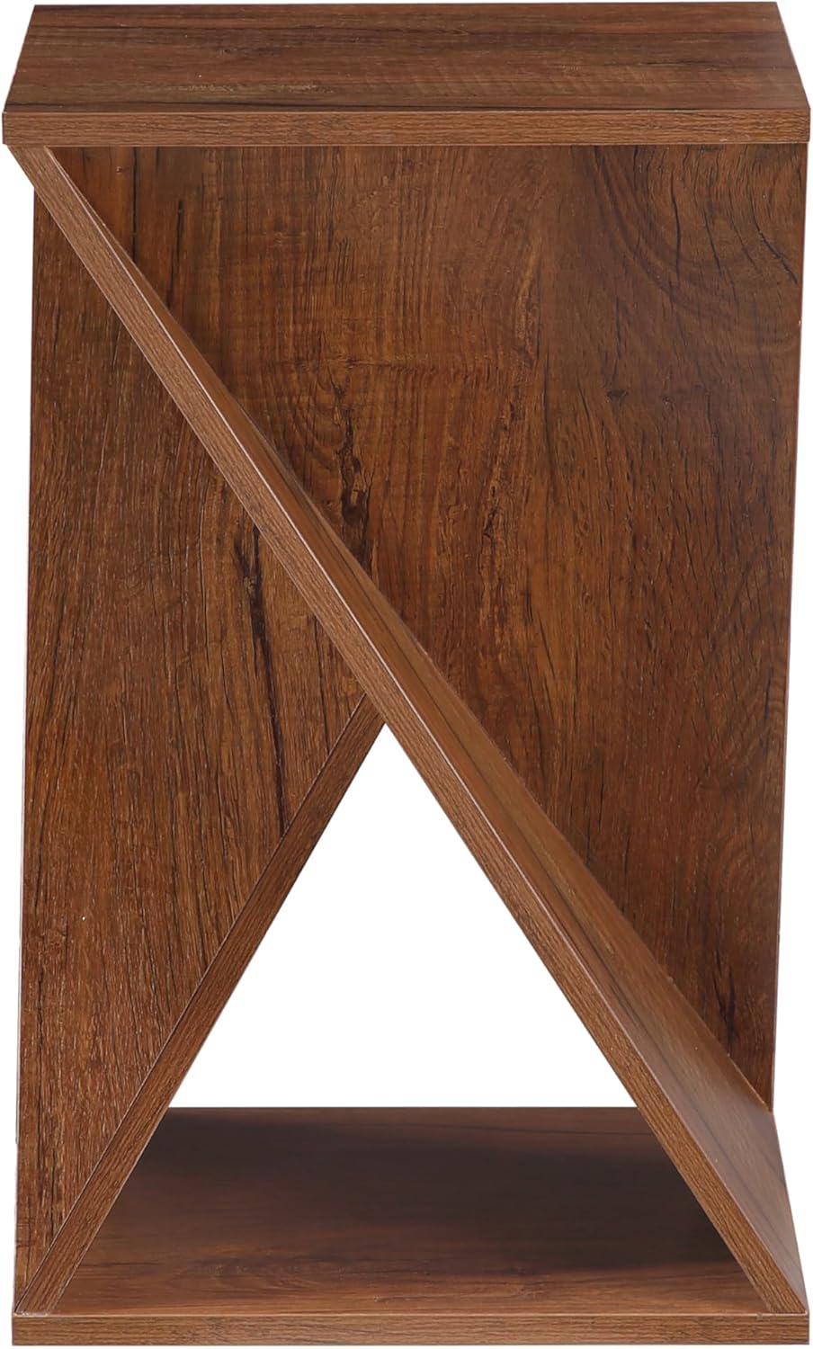 Modern One-of-a-Kind Twisted End Table, Farmhouse Side Table, Farmhouse, Living Room, Bedroom Accent Table, Contemporary Architectural Designed - Walnut