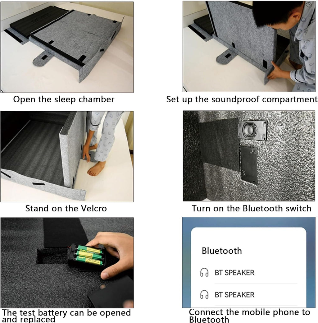 Soundproof and Light-Proof Silent Tent, Sleep Den Bed Tent, Built-in Bluetooth Dual Speakers, Tent Bed Cover, for Restful Sleep