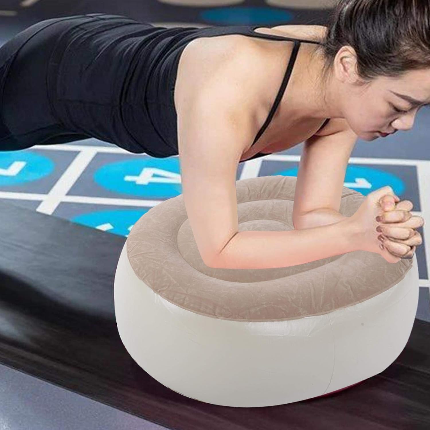 Portable Inflatable Stool for Camping and Hiking, 2-in-1 Multifunctional Inflatable Seat as Chair & Footrest, Made of Soft PVC, Compact Blow-Up Design for Travel, Office, Garden