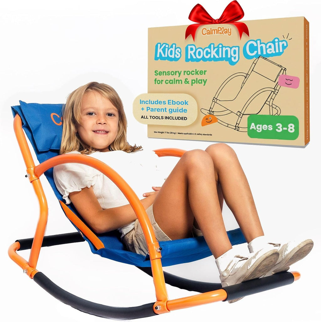 Kids Rocking Chair – Sensory Rocker for Kids Ages 3-8 – Calming Chair for Autism & Sensory Play – Indoor Rocker for Focus, Relaxation & Quiet Time
